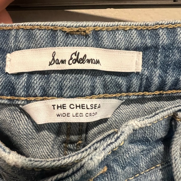 Sam Edelman Blue Wide Leg Crop Jeans size 32 - Picture 3 of 9